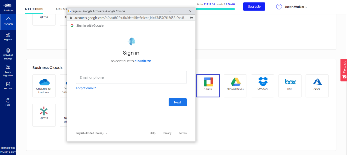 GSuite Login Credentials