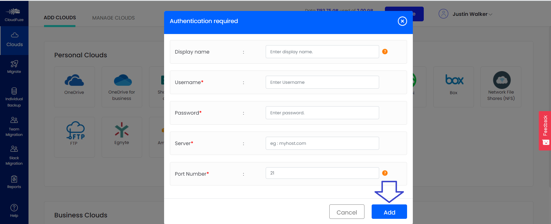 FTP Credentials