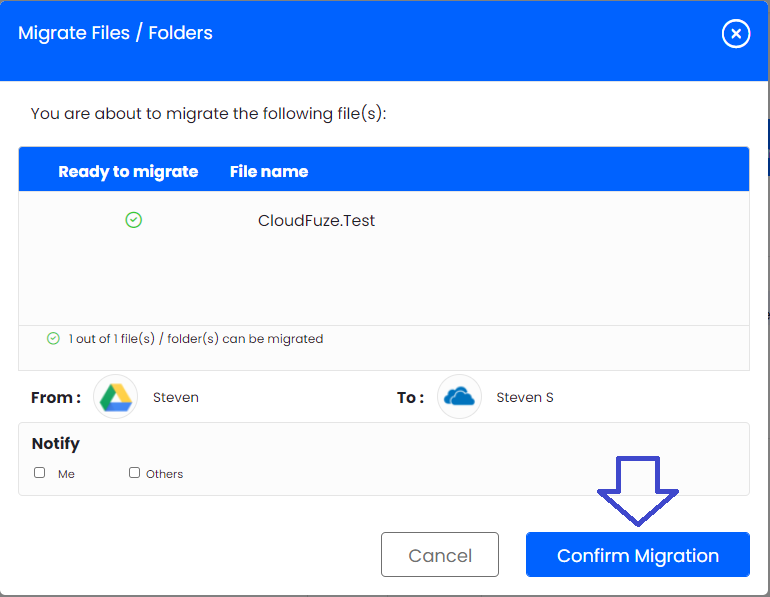 confirm migartion