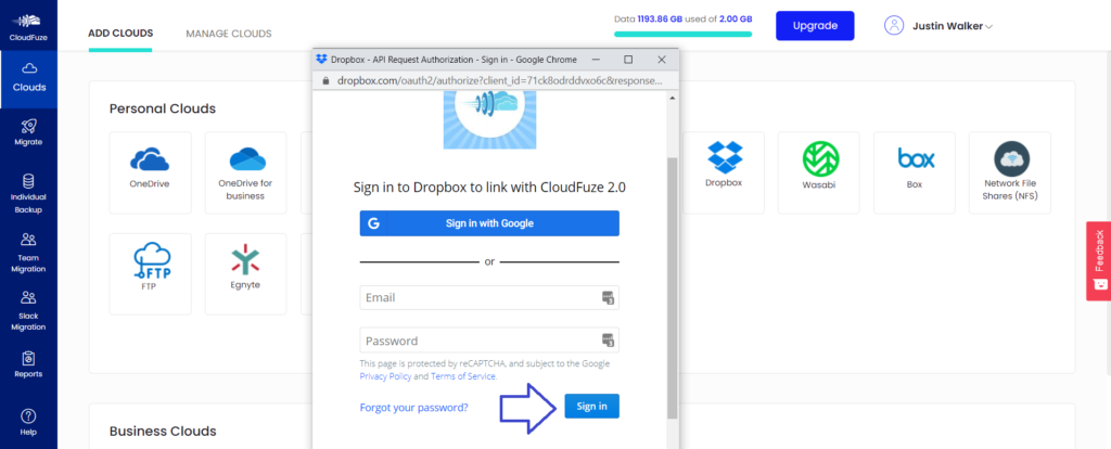 Dropbox Credentials