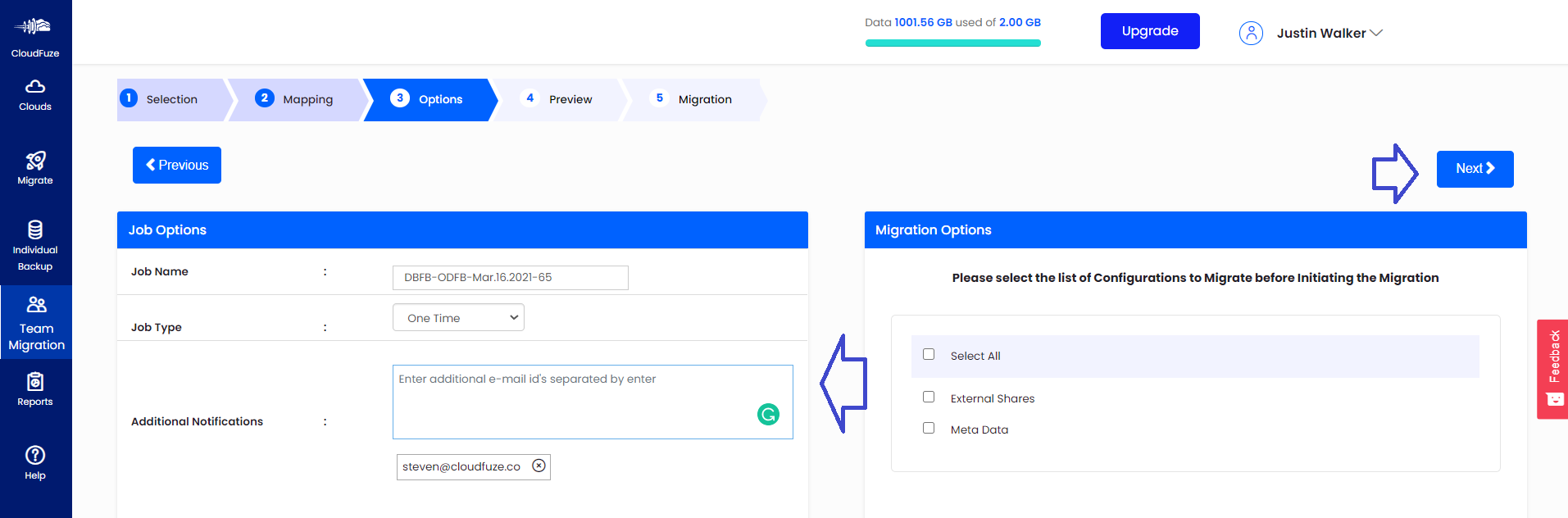 Configuring final options