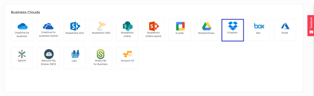 Add Dropbox to CloudFuze
