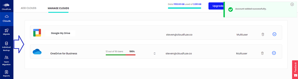 Verify Cloud Addition Process