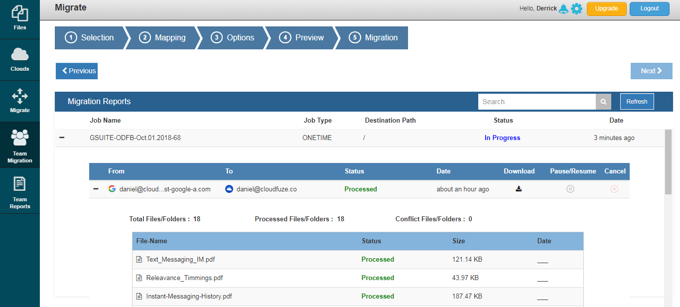 migration status