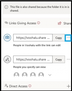 Click on Elipse icon to control the sharing