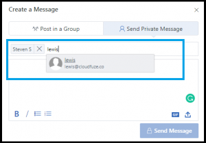 yammer app private message