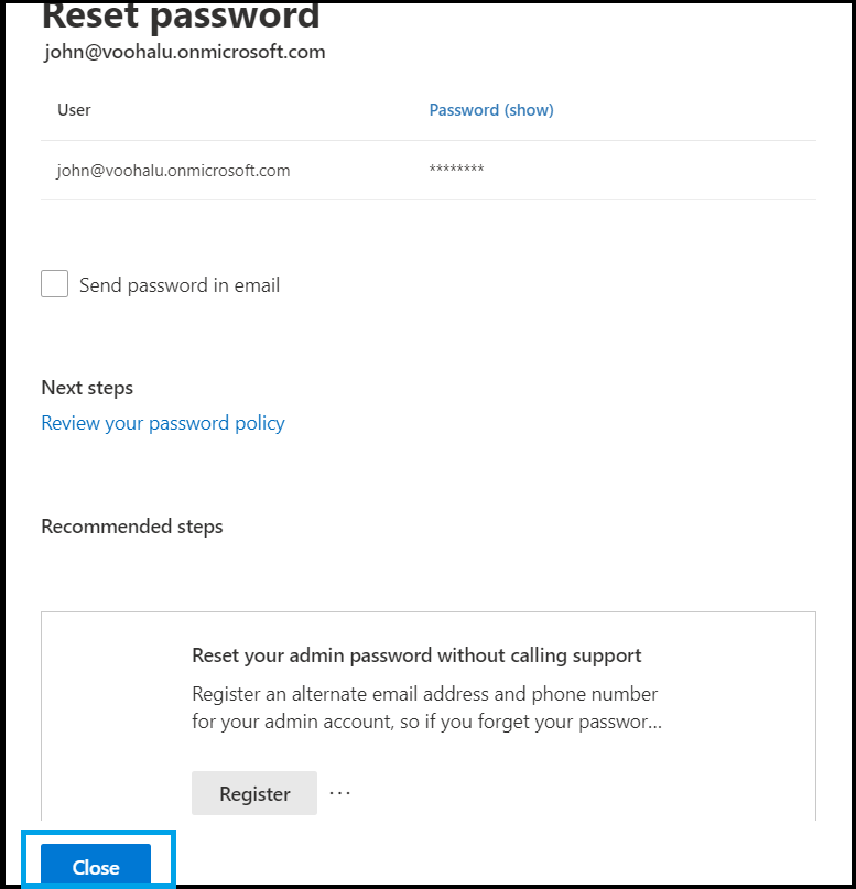 Reset Password