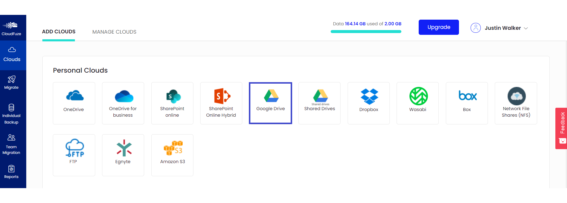 Now, Add Google Drive (Destination Cloud)