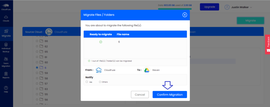 Preview and Confirm Migration 