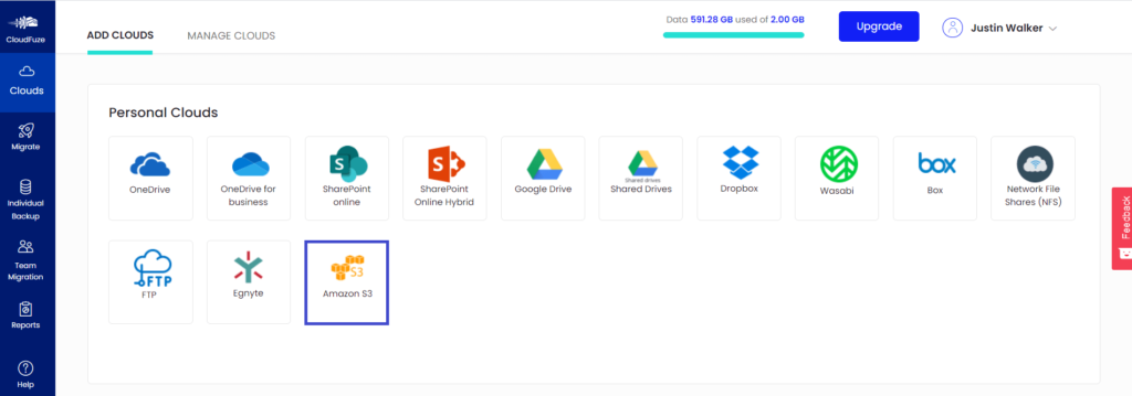 Amazon S3 to CloudFuze