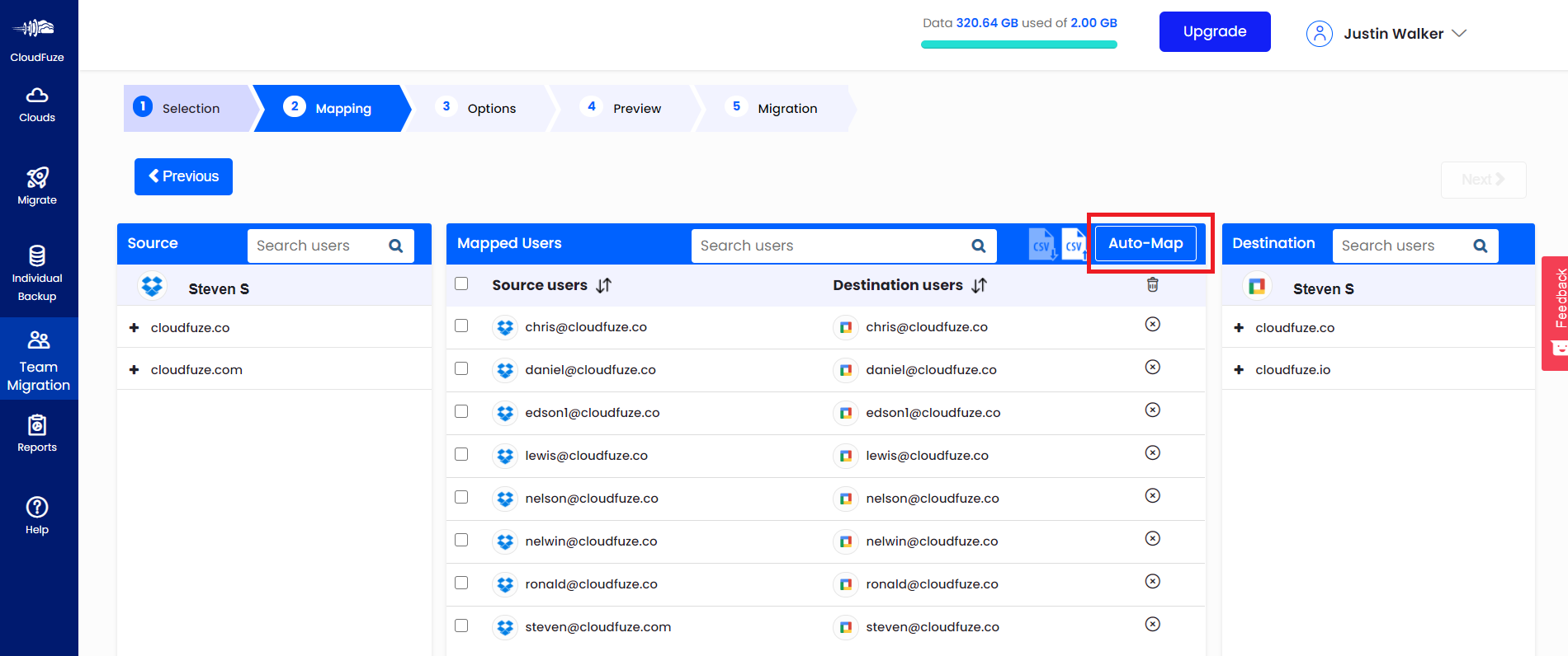 AutoMapping from Dropbox to Google Wrokspace