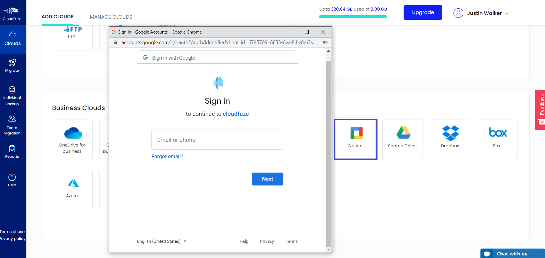 Gsuite Credntials add cloud 