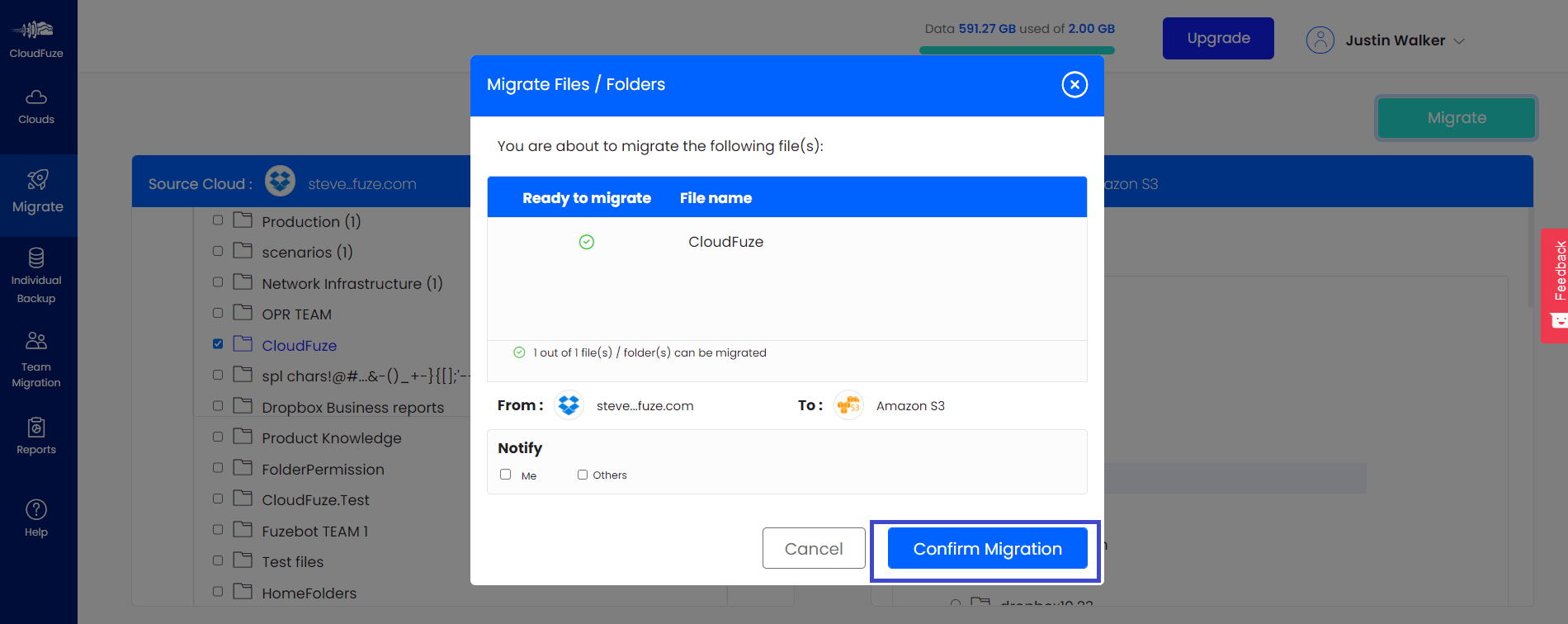 Preview and Confirm Migration