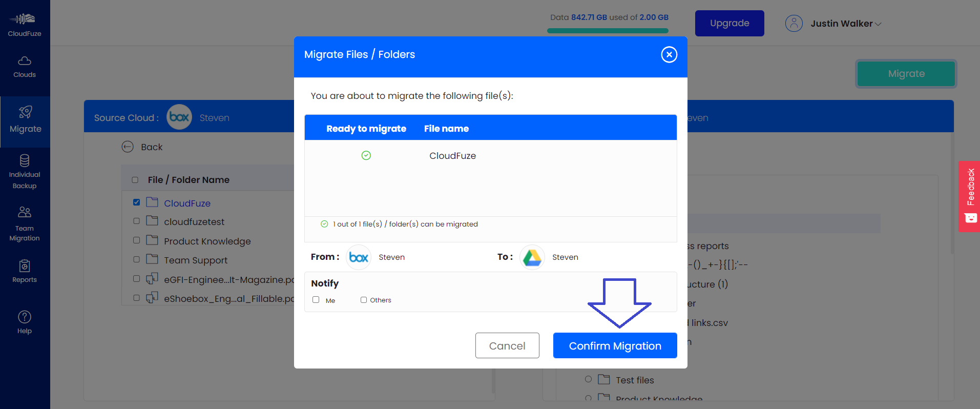 Preview and Confirm Migration
