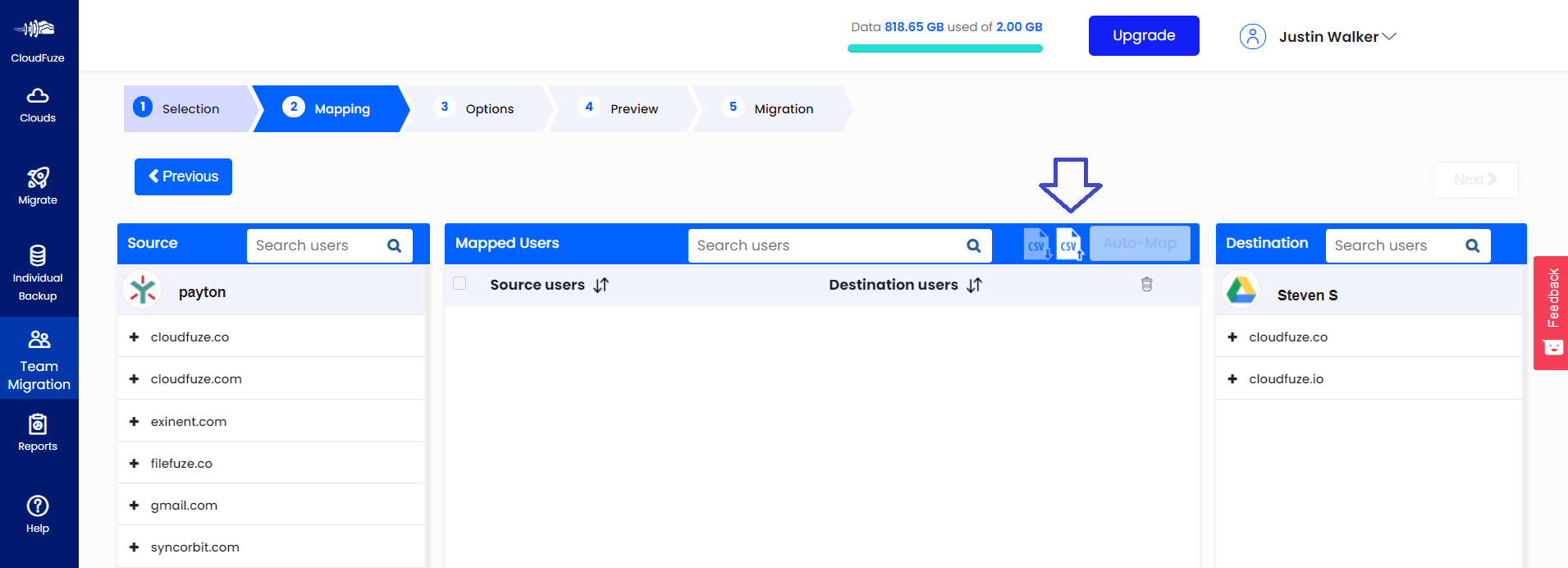 Upload CSV