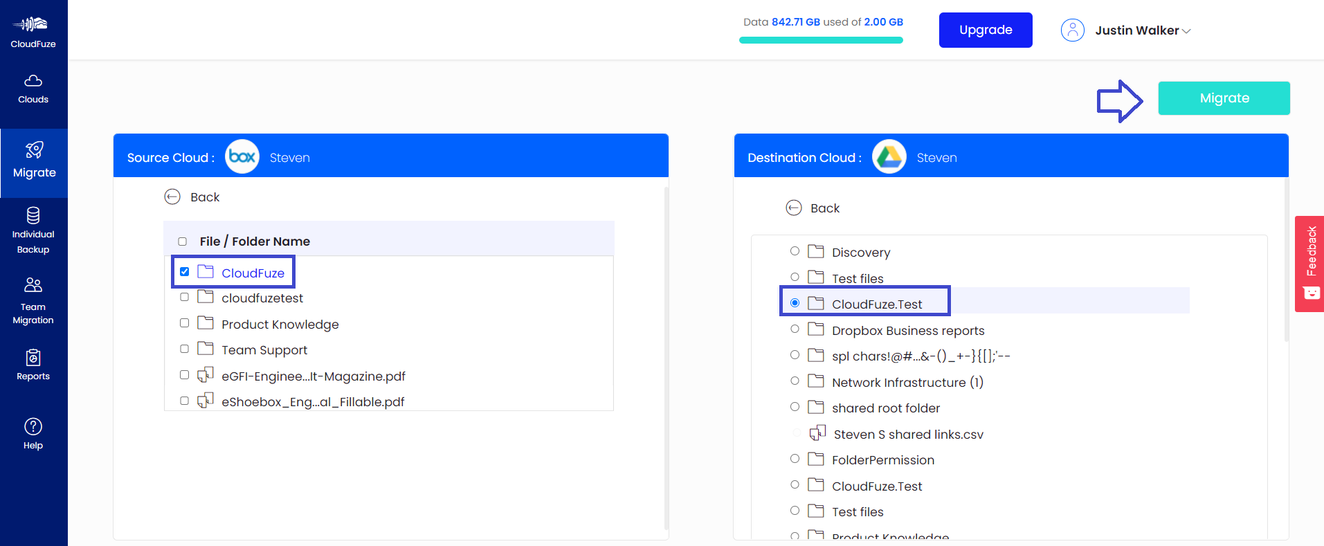 Select Files that You Want to Migrate