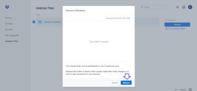 moving files on dropbox desktop disappeared