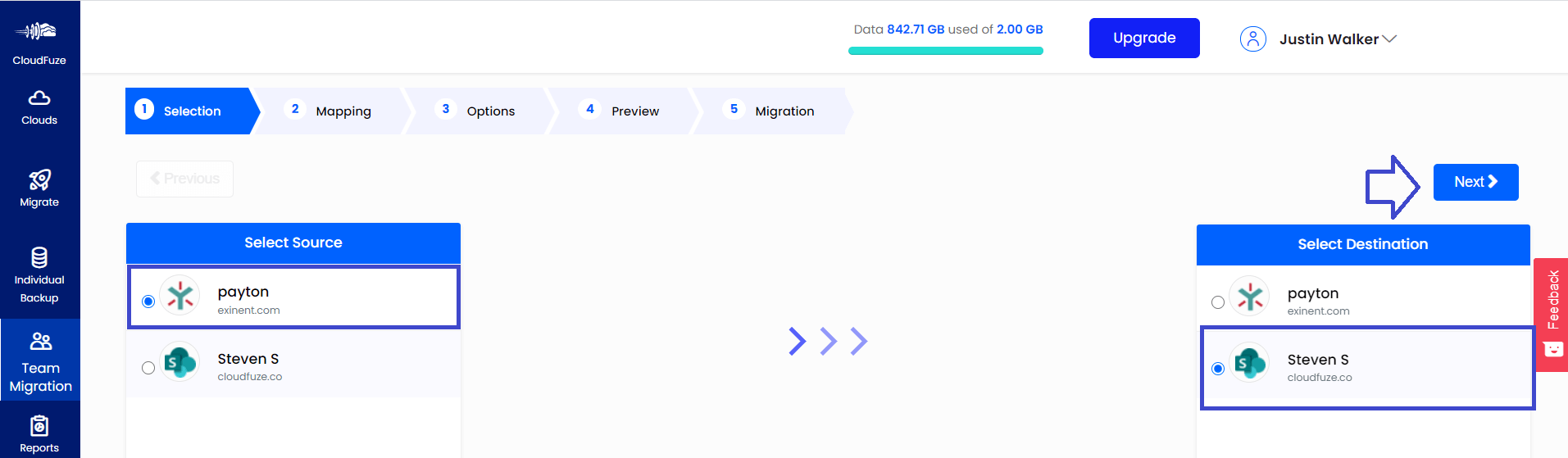 Egnyte as source and SharePoint as destination