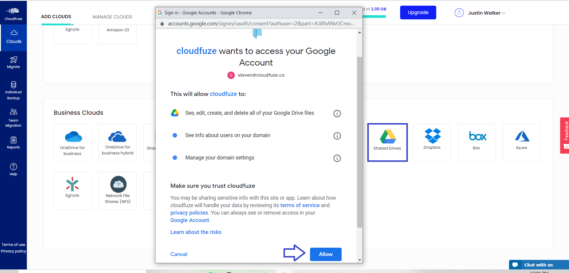 Allow Google Shared Drive