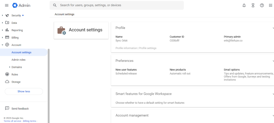 Admin Console