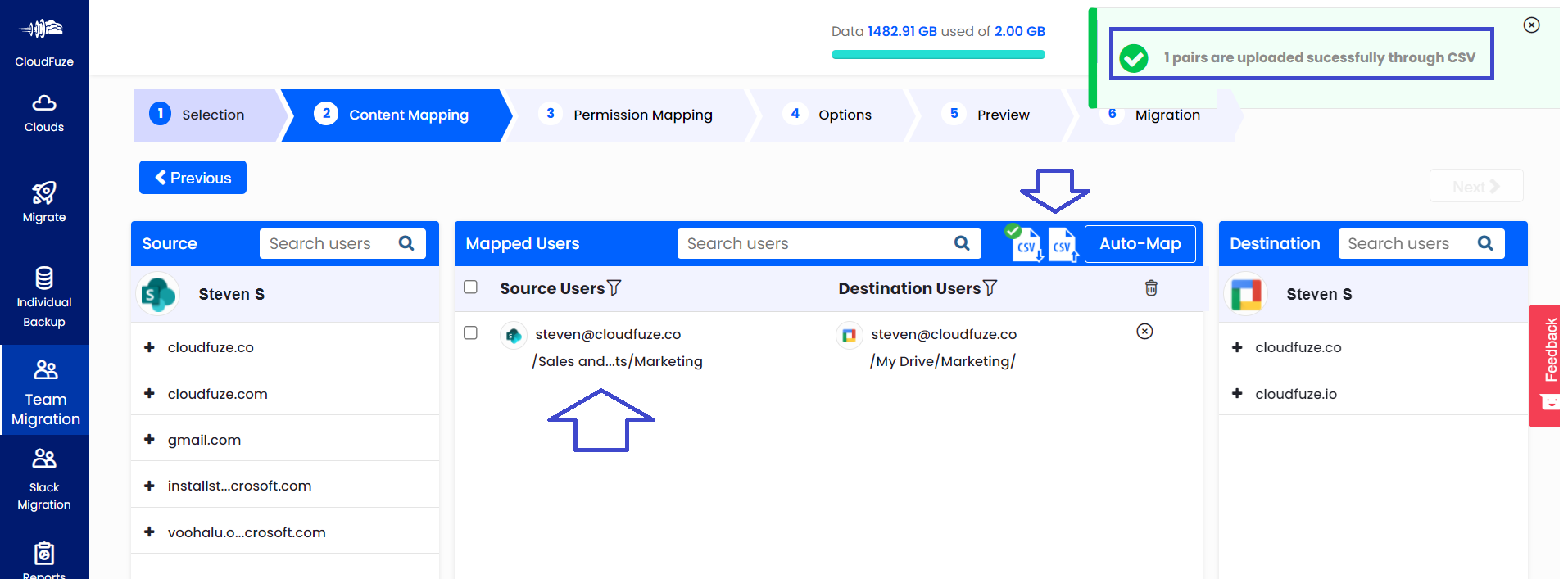 CSV file