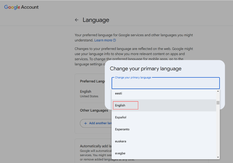 Select the language