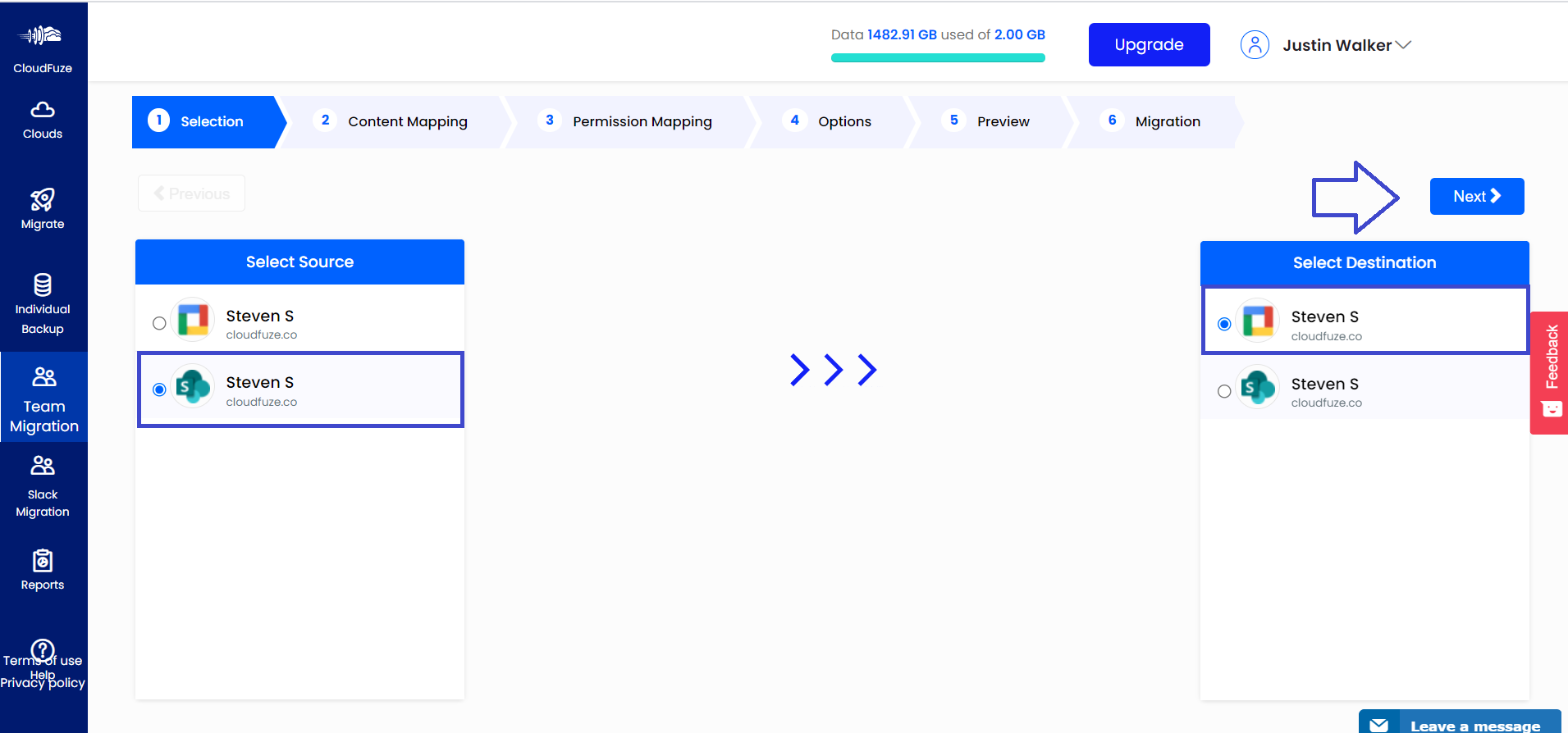 Source and Destination Accounts