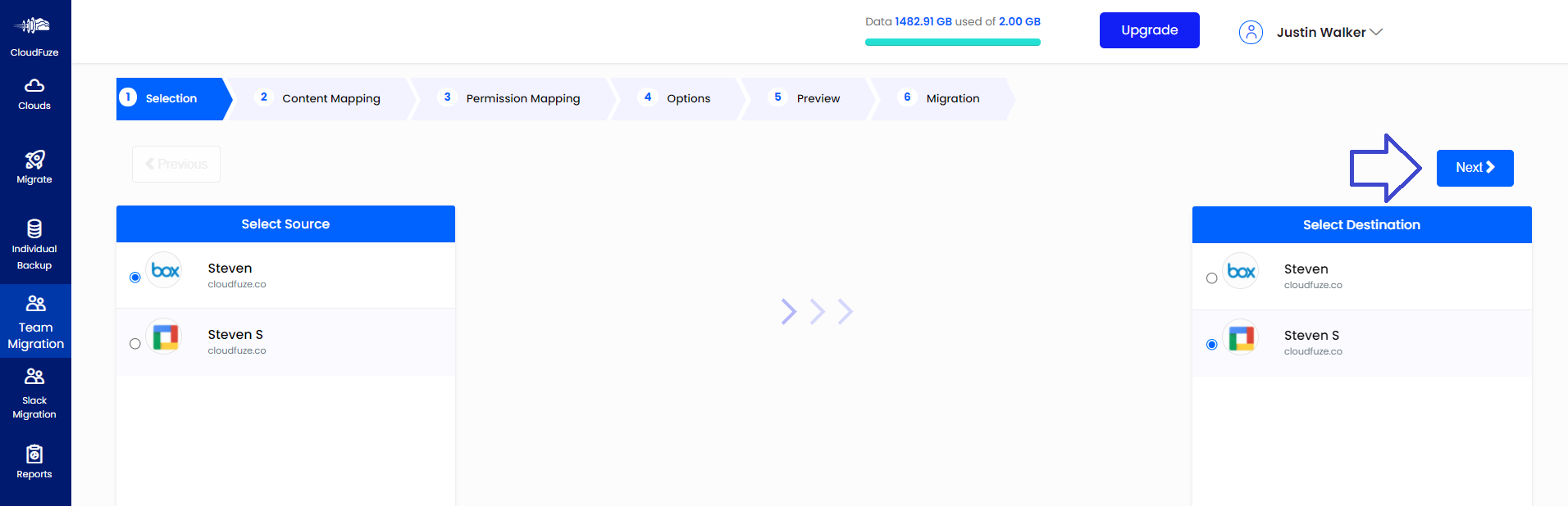 Box to Google Drive SOurce and Destination clouds