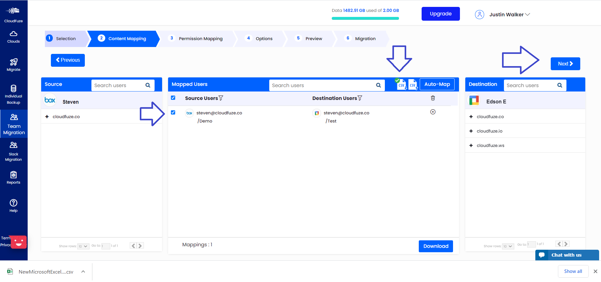 Download CSV file For Box to Google Drive