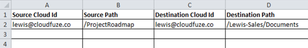 CSV excel sheet