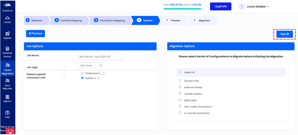 Configuring Migration Options