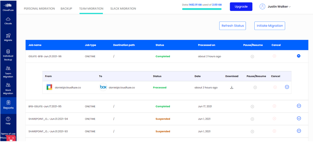 Box to Google Drive Migration Status