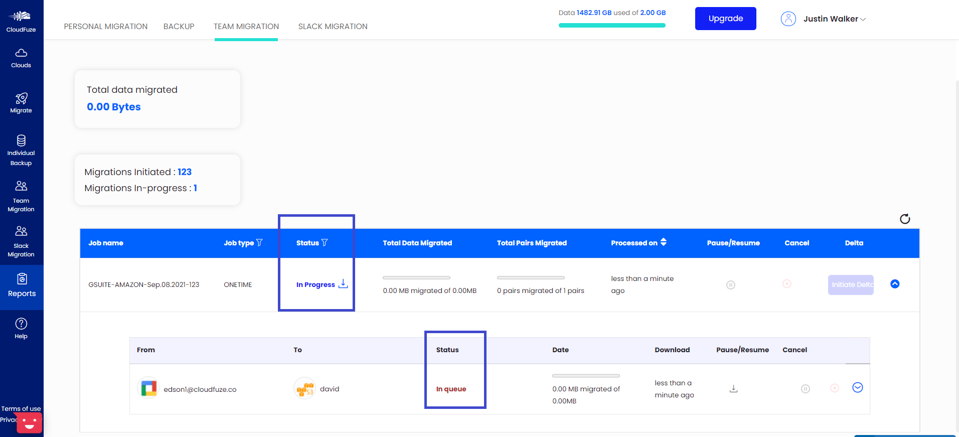 In Progress to Google WorkSpace to Amazon S3