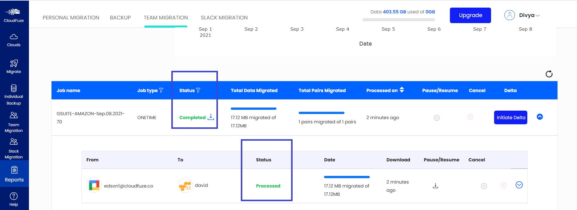 Google WorkSpace to Amazon S3 Completed