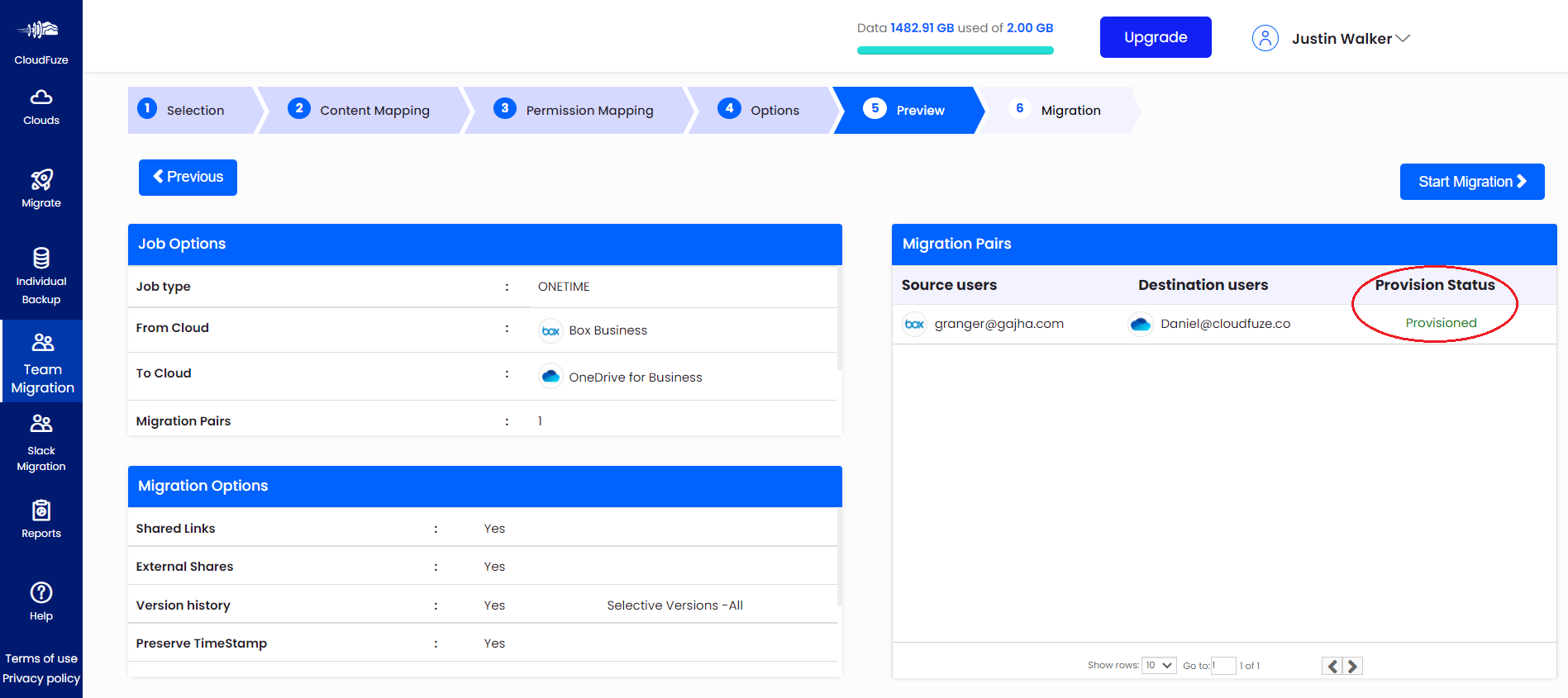 Provision Status