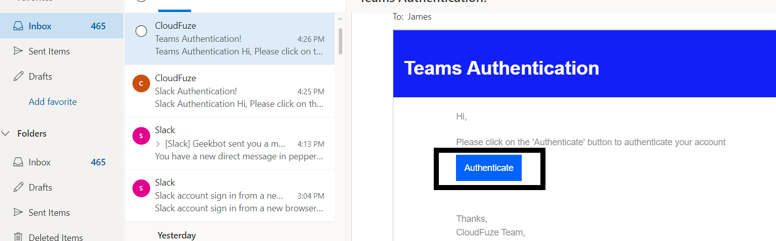 Teams authentication