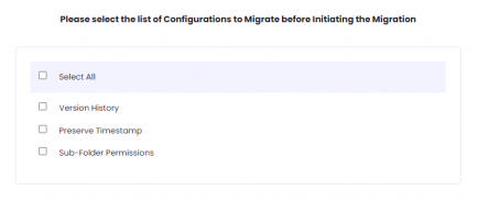 Migration configuration