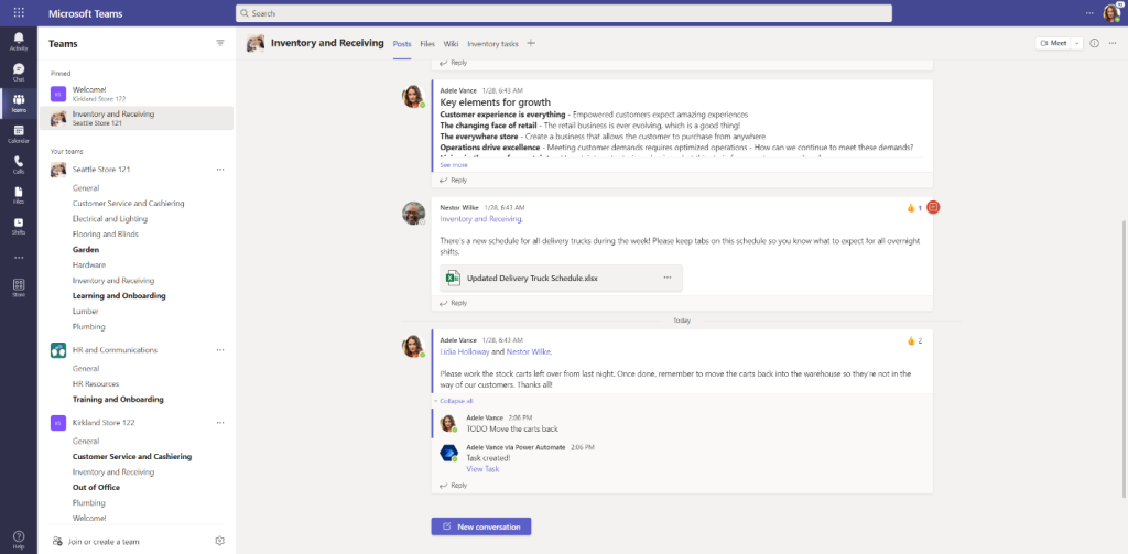 Microsoft teams chats