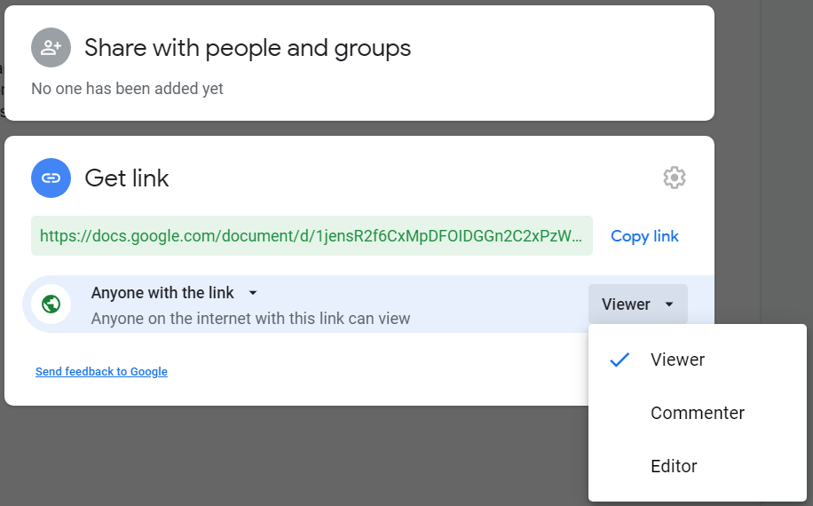 Google Drive Sharing