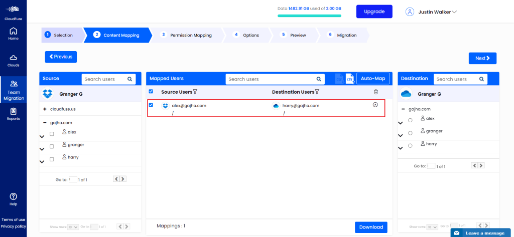 Customizing user account mapping paths