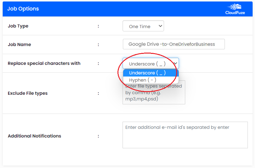 Replacing unsupported special characters