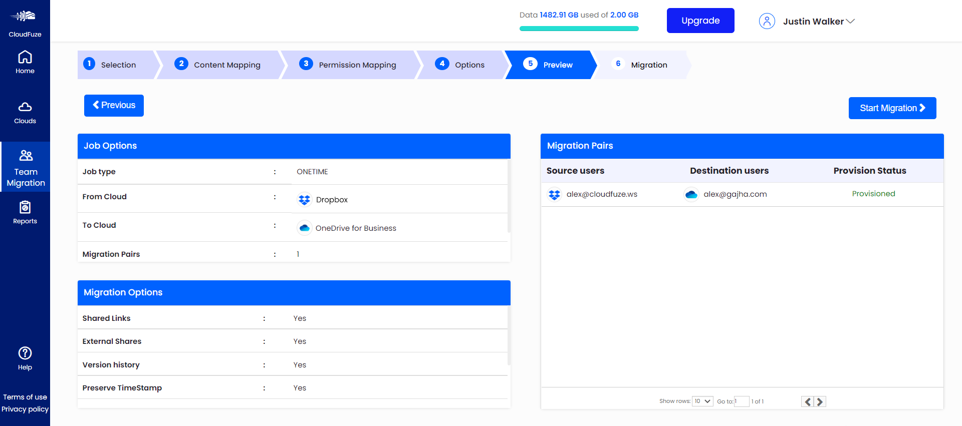 Previewing final options