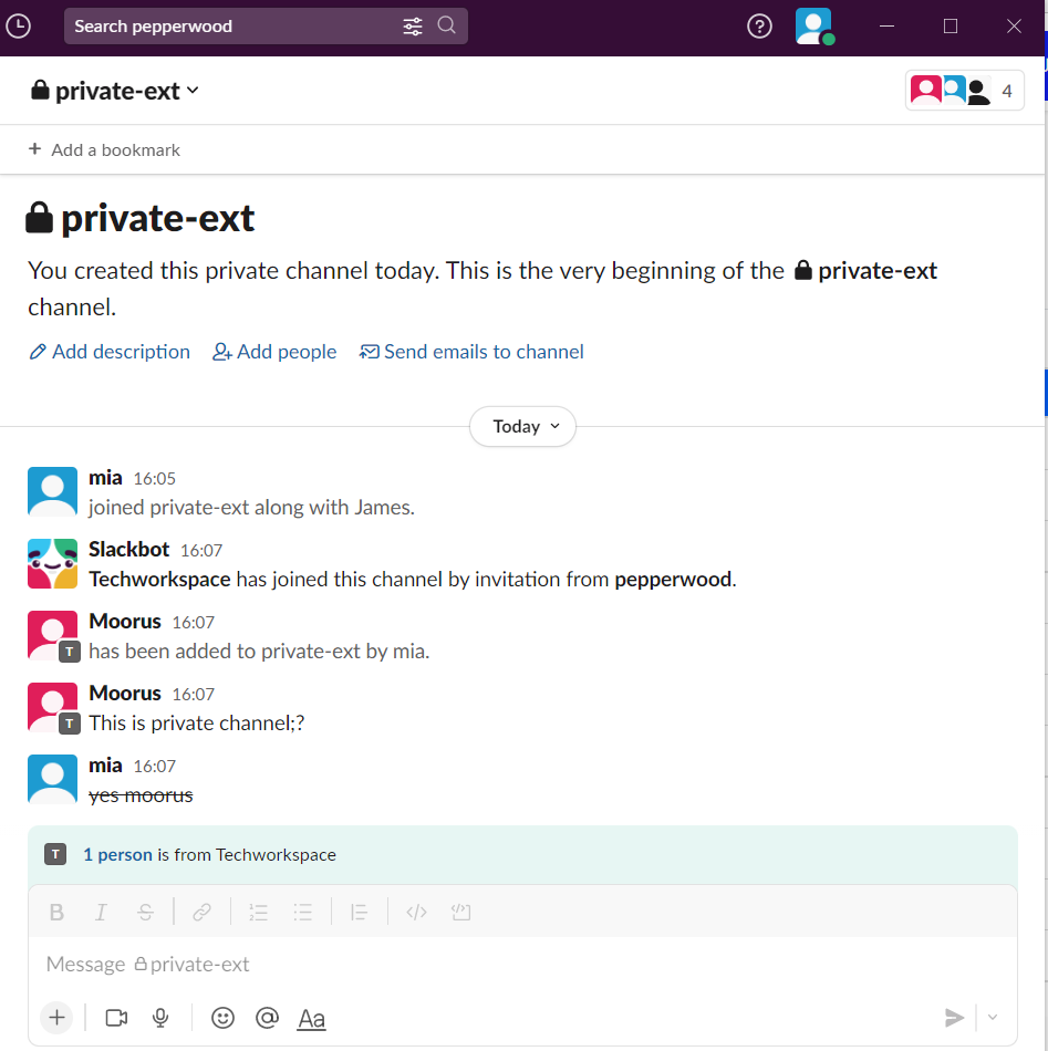 Slack Private messages to Teams