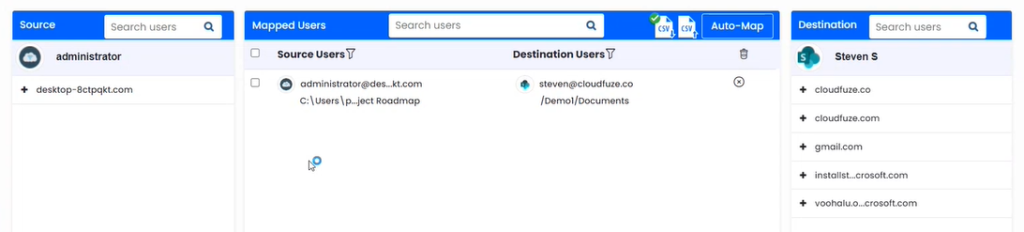 Mapping NFS and OneDrive users