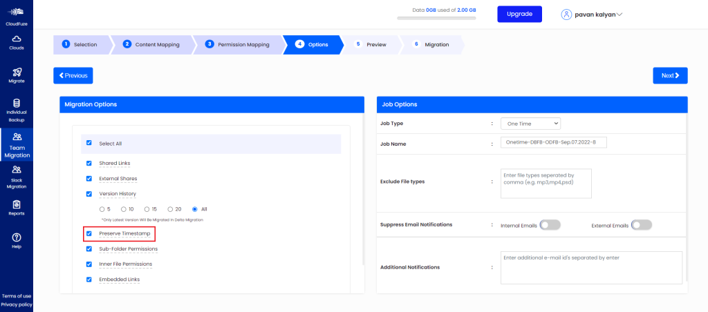 Dropbox to OneDrive Preserving timestamps