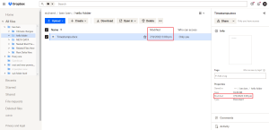 Modified file timestamp in Dropbox