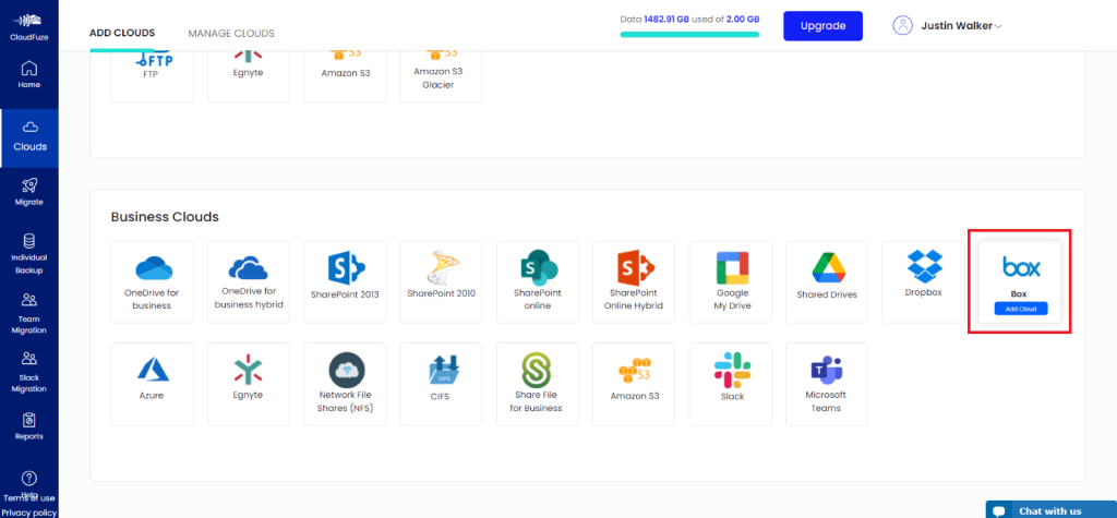 Adding Box as the source cloud