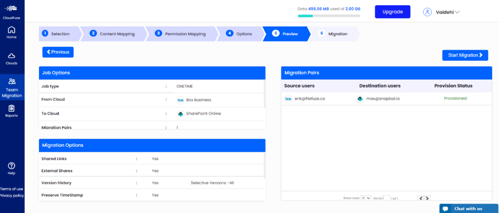 Previewing the final configurations