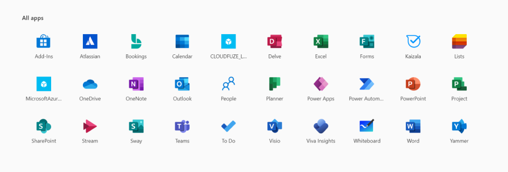 All apps in Microsoft 365 