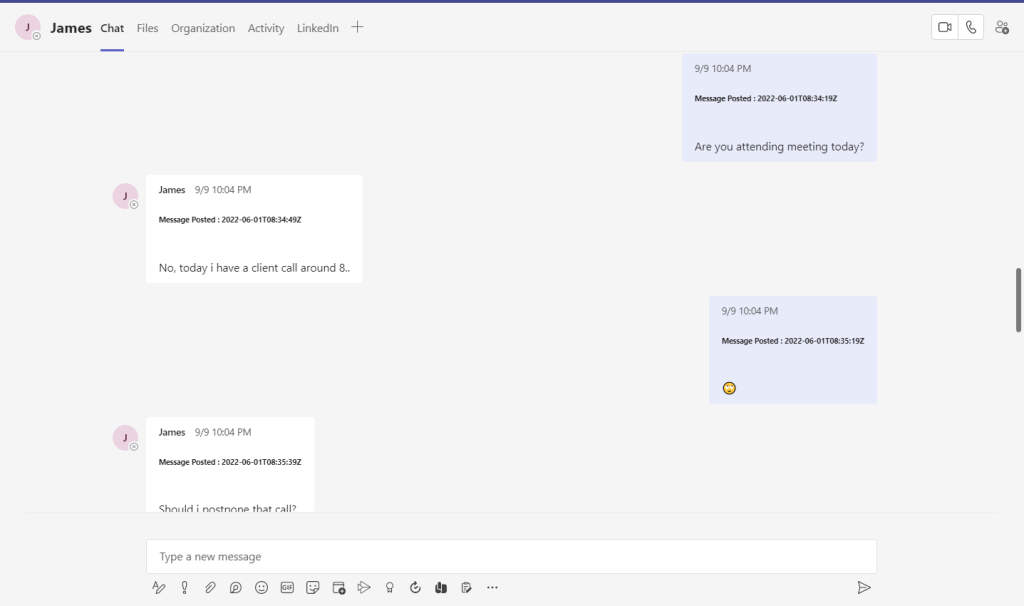 Slack Direct Messages Migrated to Teams Chat Section 